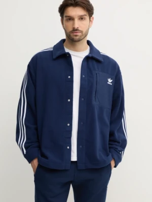 adidas Originals koszula polarowa kolor granatowy regular z kołnierzykiem klasycznym IX5217