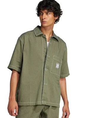 adidas Originals koszula Wabash Long Sleeve męska kolor zielony relaxed z kołnierzykiem klasycznym JP4480