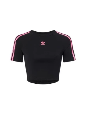 adidas Originals Koszulka damska z krótkim rękawem - 3 Stripes Baby Tee Kobiety Bawełna czarny jednolity,
