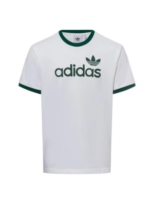 adidas Originals Koszulka męska - Simple Tee Mężczyźni Bawełna biały|zielony jednolity,