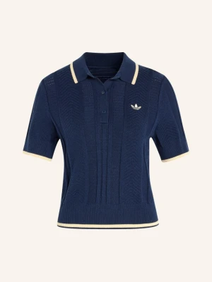 Adidas Originals Koszulka Polo Z Dzianiny Cable Knit Cali blau