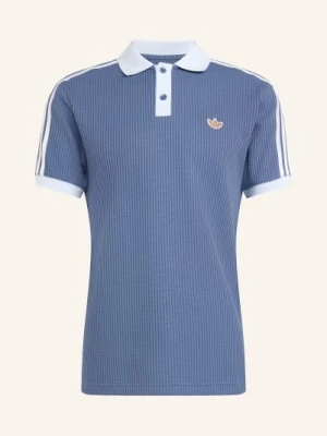 Adidas Originals Koszulka Polo Z Dzianiny Piqué Waffle Knit blau