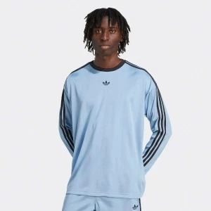 adidas Originals Koszulka z Długim Rękawem Dzianiny Żakardowej mężczyźni Długie rękawy niebieski rozmiar Odzież
