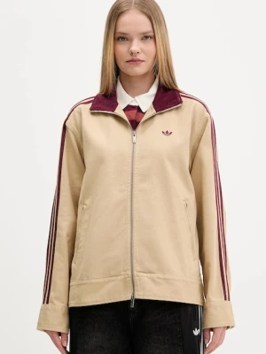 adidas Originals kurtka bawełniana kolor beżowy przejściowa KF2312