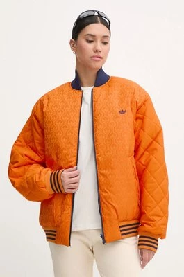 adidas Originals kurtka bomber dwustronna 70s Reversible Oversized Bomber Jacket damska kolor pomarańczowy zimowa oversize JN7657