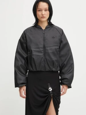 adidas Originals kurtka bomber Pleather Bomber kolor czarny zimowa oversize JX5332