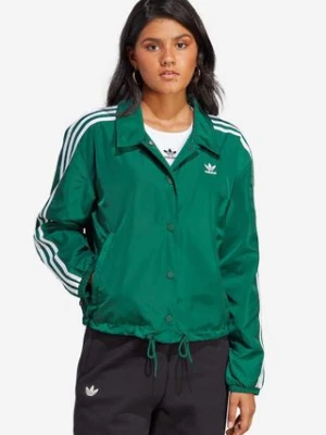 adidas Originals kurtka Coach Jacket damska kolor zielony przejściowa oversize IC5479-ZIELONY