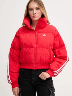 adidas Originals kurtka Cropped Puffer kolor czerwony przejściowa JX2966