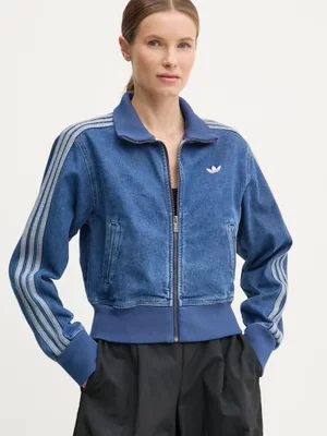 adidas Originals kurtka DENIM TT damska kolor niebieski przejściowa JD2570