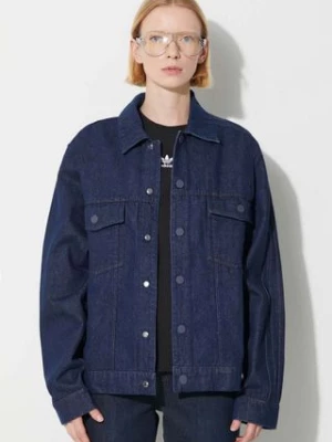 adidas Originals kurtka jeansowa Denim Jacket damska kolor granatowy przejściowa oversize IN0265