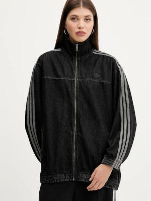 adidas Originals kurtka jeansowa Denim Os TT kolor czarny przejściowa oversize JY2897