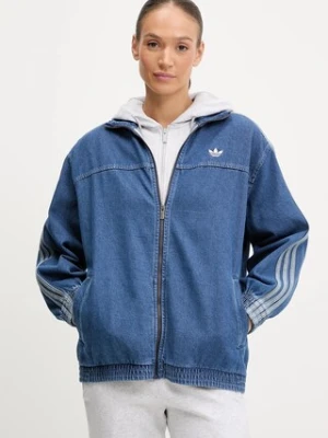 adidas Originals kurtka jeansowa Denim Os TT kolor niebieski przejściowa oversize JY2896