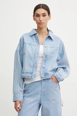 adidas Originals kurtka jeansowa Femme Galore Denim Rhinestone Jacket damska kolor niebieski przejściowa JN3021