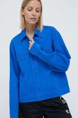 adidas Originals kurtka jeansowa x Ksenia Schnaider damska kolor niebieski przejściowa oversize IU2460CHEAPER
