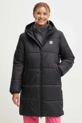 adidas Originals kurtka Long Puffer damska kolor czarny zimowa IW5858