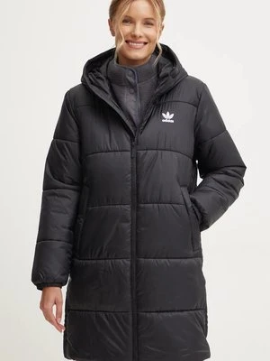 adidas Originals kurtka Long Puffer damska kolor czarny zimowa IW5858