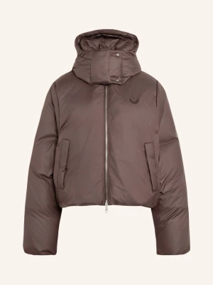 Adidas Originals Kurtka Puchowa Hooded Padded Z Odpinanym Kapturem braun BRĄZOWY