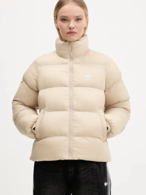 adidas Originals kurtka Short Puffer kolor beżowy zimowa JX2947