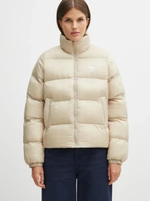 adidas Originals kurtka Short Puffer kolor beżowy zimowa JX2947