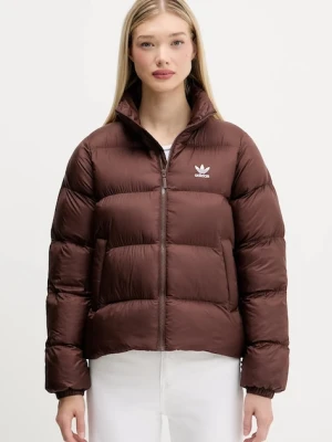 adidas Originals kurtka Short Puffer kolor brązowy zimowa JX2948