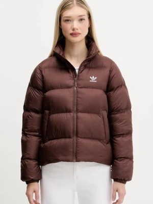 adidas Originals kurtka Short Puffer kolor brązowy zimowa JX2948