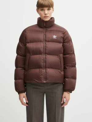 adidas Originals kurtka Short Puffer kolor brązowy zimowa JX2948
