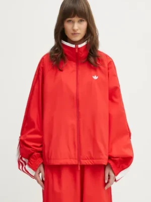 adidas Originals kurtka WOVEN TT ZIP kolor czerwony przejściowa oversize JX9203