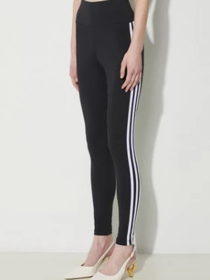 adidas Originals legginsy 3-Stripes damskie kolor czarny z aplikacją IP2968