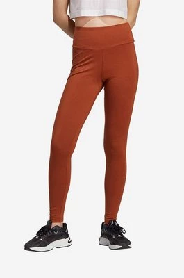adidas Originals legginsy damskie kolor brązowy gładkie IL9623-BRAZOWY