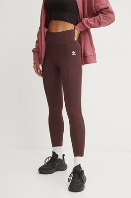 adidas Originals legginsy damskie kolor brązowy gładkie IY9694