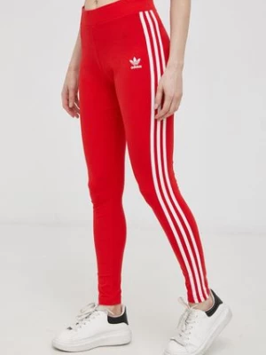 adidas Originals Legginsy HD2348 damskie kolor czerwony gładkie HD2348-VIVRED