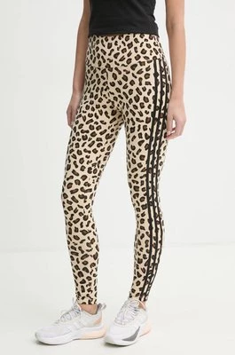 adidas Originals legginsy Leopard damskie kolor beżowy wzorzyste IX7419