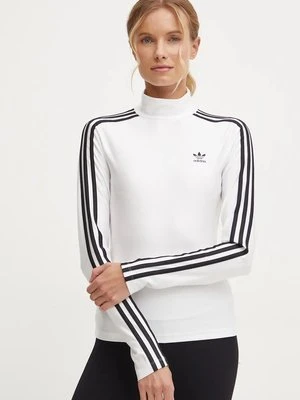 adidas Originals longsleeve 3-S Trneck Longsleeve damski kolor beżowy z półgolfem JG1535