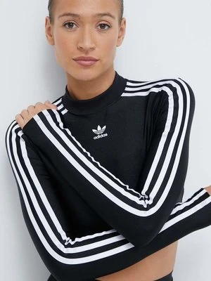 adidas Originals longsleeve 3-Stripes damski kolor czarny IU2428