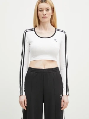 adidas Originals longsleeve 3S LS CROP damski kolor biały JD4625