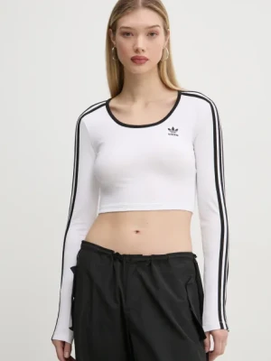 adidas Originals longsleeve 3S LS CROP damski kolor biały JD4625