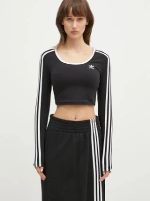 adidas Originals longsleeve 3S LS CROP damski kolor czarny JD4624