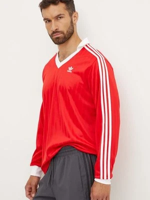 adidas Originals longsleeve Adicolor Piqué Football Long Sleeve męski kolor czerwony z aplikacją IX5226