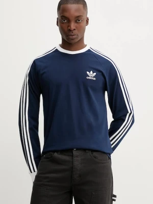 adidas Originals longsleeve bawełniany 3-Stripes kolor granatowy z aplikacją IM9428