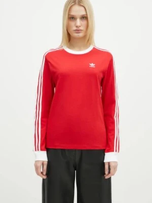 adidas Originals longsleeve bawełniany Adicolor 3-Stripe Regular Longsleeve kolor czerwony JC5777