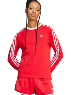 adidas Originals longsleeve bawełniany Adicolor 3-Stripe Regular Longsleeve kolor czerwony JC5777