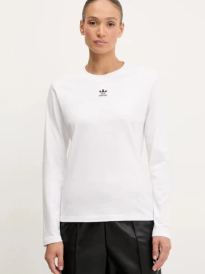 adidas Originals longsleeve bawełniany Essentials kolor biały JW7454