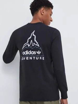 adidas Originals longsleeve bawełniany kolor czarny z nadrukiem