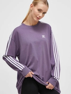 adidas Originals longsleeve bawełniany kolor fioletowy