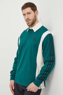 adidas Originals longsleeve bawełniany kolor zielony wzorzysty IU0210