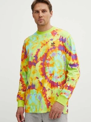 adidas Originals longsleeve bawełniany kolor zielony wzorzysty IZ0093