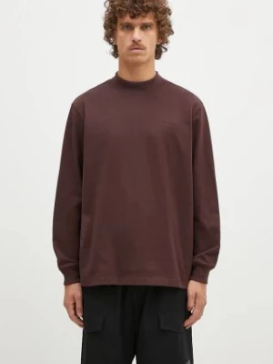 adidas Originals longsleeve bawełniany Longsleeve Mock Neck kolor bordowy gładki IW3258