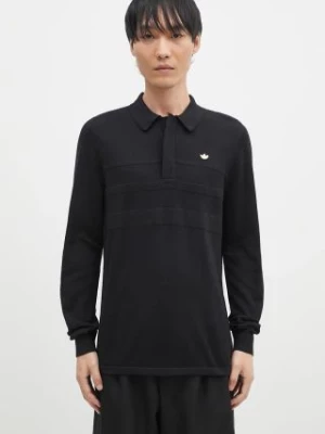 adidas Originals longsleeve bawełniany Longsleeve Polo kolor czarny gładki IY9955