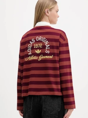 adidas Originals longsleeve bawełniany LS GFX POLO kolor czerwony KF2323