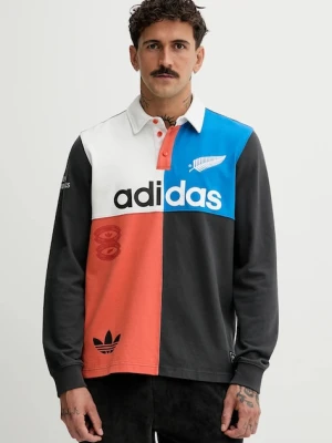 adidas Originals longsleeve bawełniany Rugby kolor szary wzorzysty KG4638